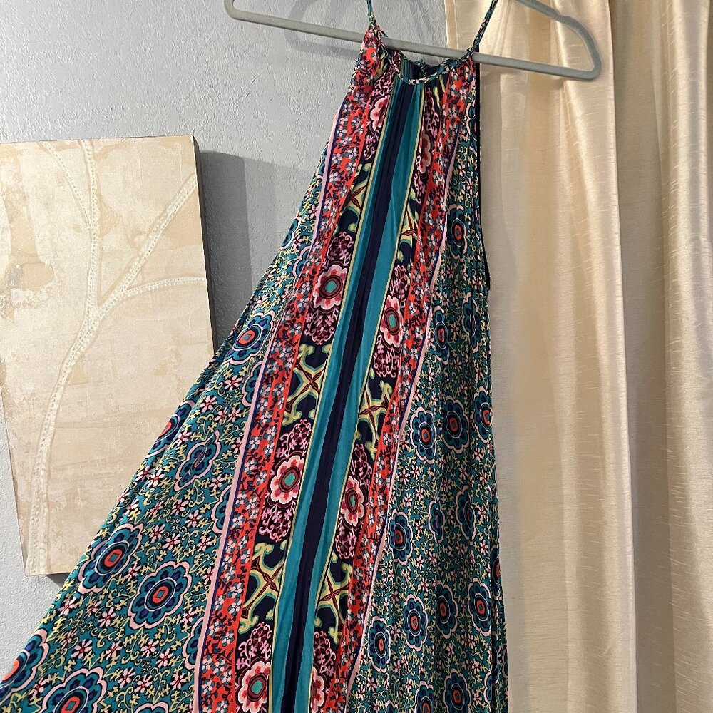 Anthropologie Ella Halter Hankerchief Maxi Dress
